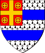 D'hermine, à deux fasces d'azur, au franc-quartier de Constantinople